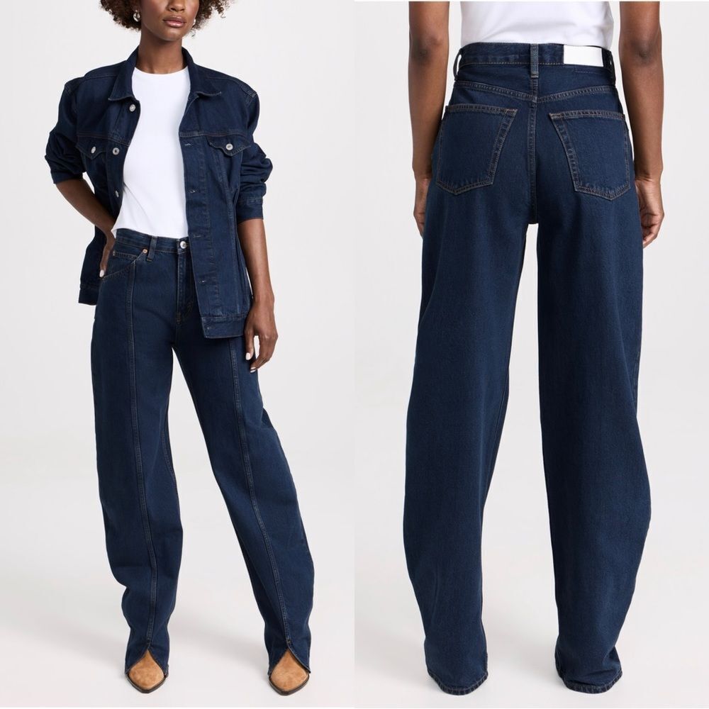 RE/DONE Tailored Barrel leg jeans in dark wash